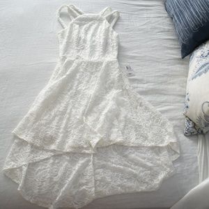 NWT high chest, white, lace dress